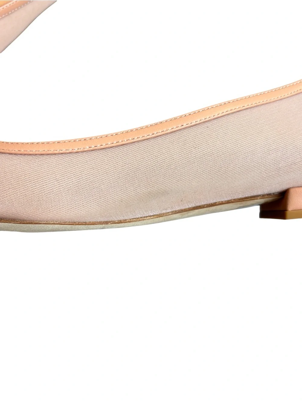 Stuart Weitzman Arabella Sheer Mesh Nude Ginger Blush Bow Ballet Flats Size 9